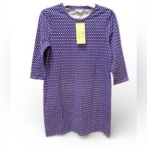 BODEN Diamond Pattern Scoop Neck 3/4 Sleeve 100% Cotton Nightgown size 10 NEW